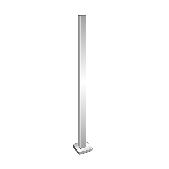 Vierkantpfosten ,  AISI 304, 40x40x2/H1000 Oberfläche geschliffen