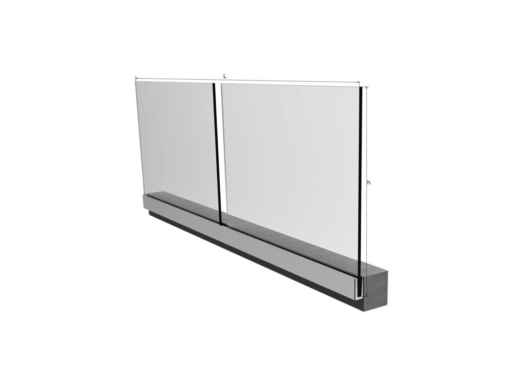 Alluminiumprofil für Glasgeländer 2500x1000mm